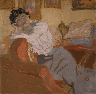 Madame Hessel op de Sofa door Edouard Vuillard