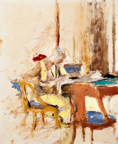 Lezen in de Kleine Salon door Edouard Vuillard