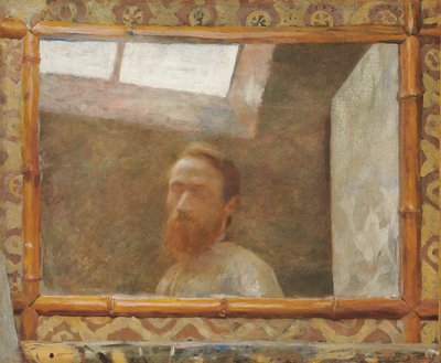 Zelfportret met een bamboespiegel, c.1890 door Edouard Vuillard