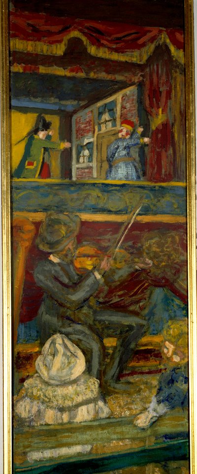 Het Guignol Theater Een violist en een poppenshow (detail) 20e eeuw door Edouard Vuillard