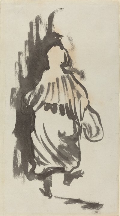 Wandelende figuur van achteren gezien, ca. 1894 door Edouard Vuillard