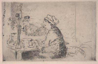Vrouw met een boeket, c.1924 door Edouard Vuillard