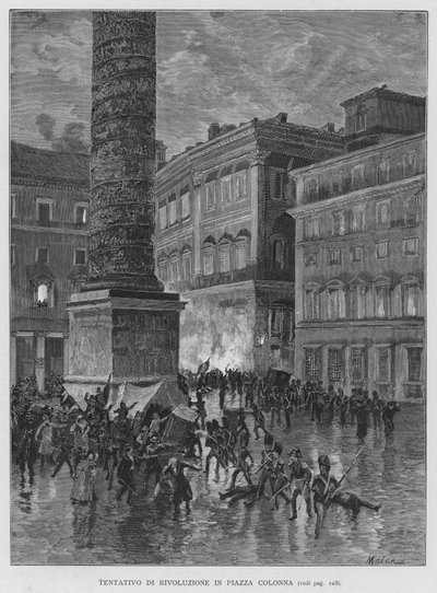 Tentativo Di Rivoluzione In Piazza Colonna door Edouardo Matania