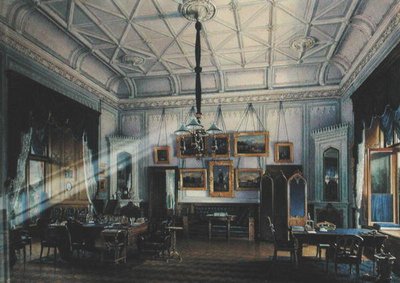 Blauwe studie van keizer Alexander II (1818-81) in het Farm Palace, 1860 door Eduard Hau
