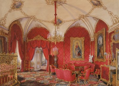 Interieurs van het Winterpaleis. Het Vierde Gereserveerde Appartement. De Hoekkamer door Eduard Hau