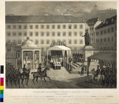 Onthulling van het monument van Franz I in Graz: onthulling van een monument door Eduard Kaiser