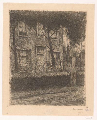 Voortuin van een huis met heg door Eduard Karsen (signed by artist)