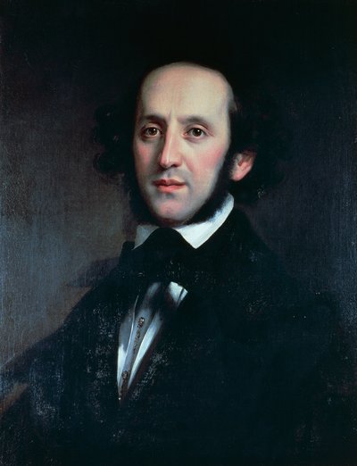 Portret van de componist en dirigent Felix Mendelssohn door Eduard Magnus