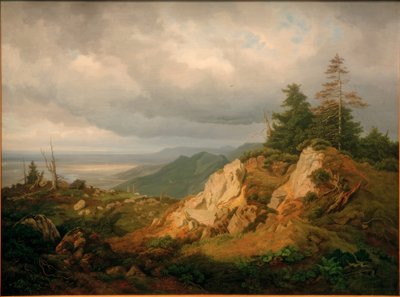 Op de Hohen Kampe met uitzicht op de Chiemsee door Eduard Schleich der Ältere