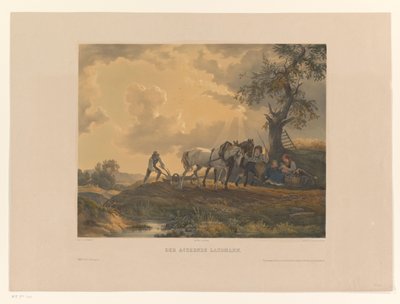 Figuren ploegen het land door Eduard Weixlgärtner