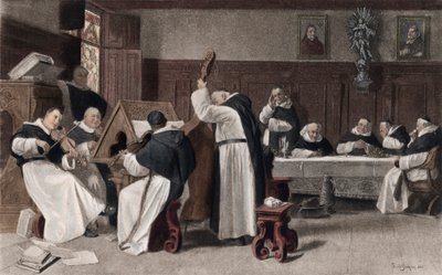 Siësta in het klooster door Eduard von after Grutzner