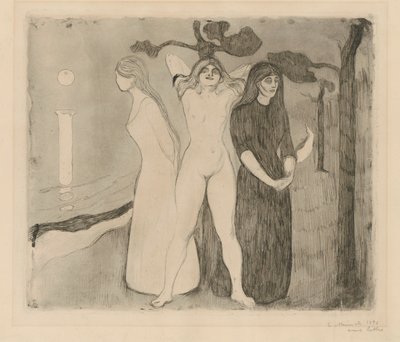 De Vrouw II (Sfinx; de vrouw in drie stadia) door Edvard Munch