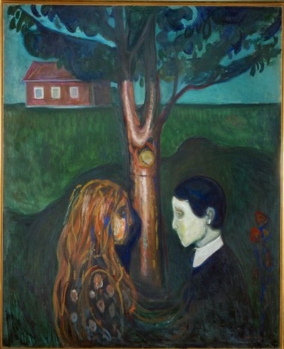 Oog in oog (olieverf op doek) door Edvard Munch