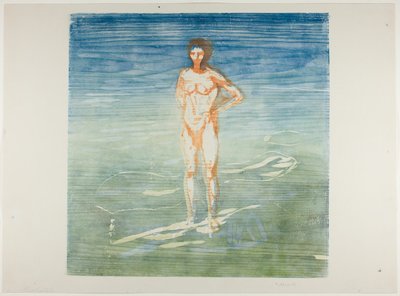 Man die zich baadt door Edvard Munch