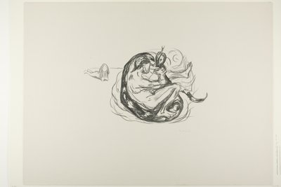 De slang wordt gedood door Edvard Munch