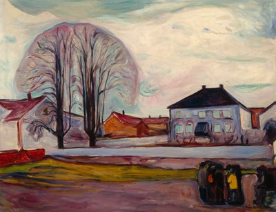 Het huis bij het strand door Edvard Munch