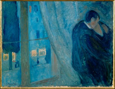 De kus (olieverf op doek) door Edvard Munch