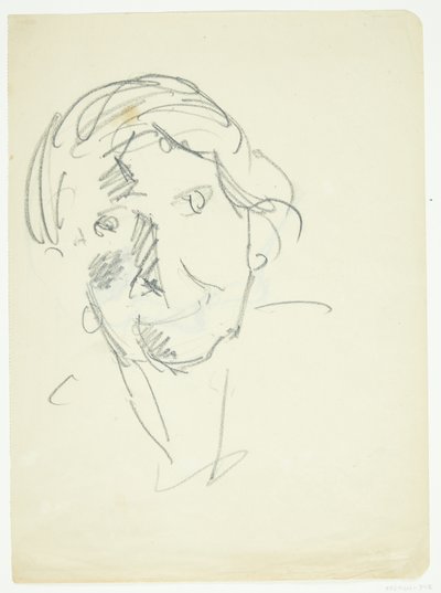 Portret van de vrouw van de kunstenaar, schilderes Agnes Weie (1878-1964), en face door Edvard Weie