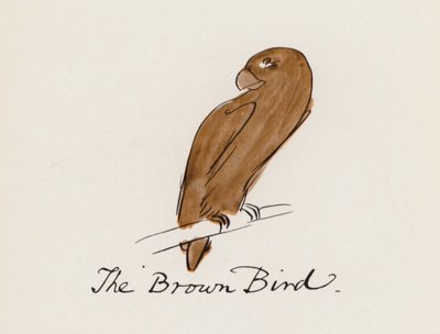 Edward Lear, Het Vogelboek: De bruine vogel door Edward (after) Lear