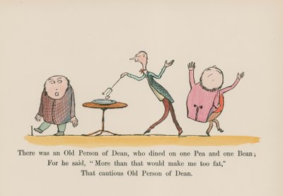 Er was een oude man van Dean, die dineerde op één erwt en één boon door Edward (after) Lear
