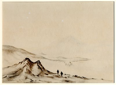 Mount Erebus vanaf Hut Point door Edward Adrian Wilson