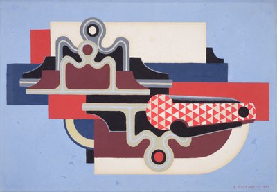 Abstract ontwerp met een zakmes door Edward Alexander Wadsworth