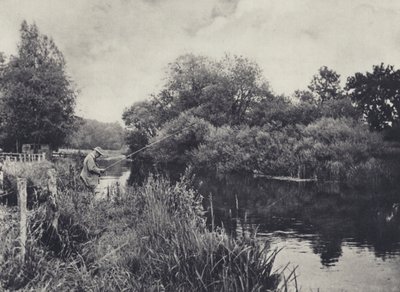 Boot Island onder Stockbridge op de Test door Edward Alfred Barton