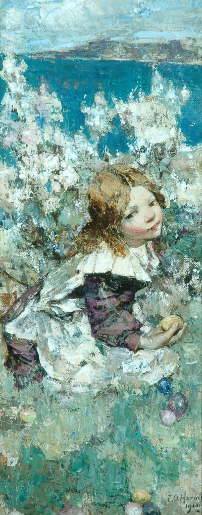 Kind in de Lente door Edward Atkinson Hornel