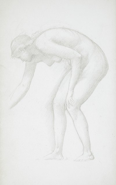 Buigende naakte vrouw door Edward Burne-Jones