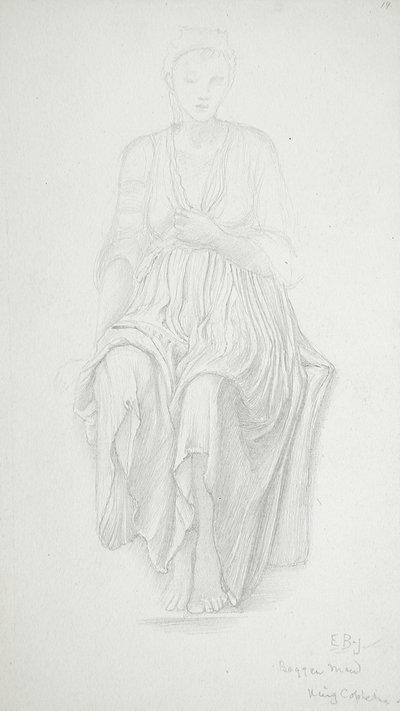 Zittende vrouw door Edward Burne-Jones