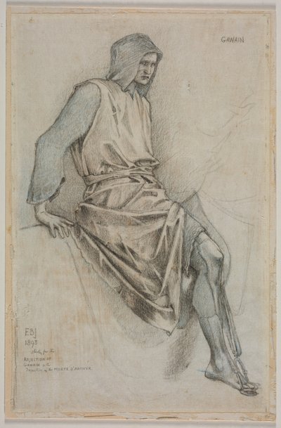 Studie voor het Falen van Gawain uit de Heilige Graal Tapijten door Edward Burne-Jones