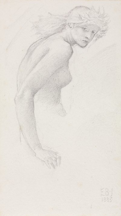 Studie van een vrouwelijke figuur door Edward Burne-Jones