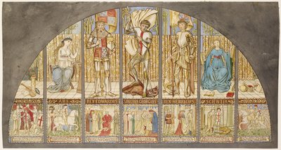 Oorlogen van de Rozen - Edward IV, Hendrik VI, St. George met Allegorie door Edward Burne-Jones