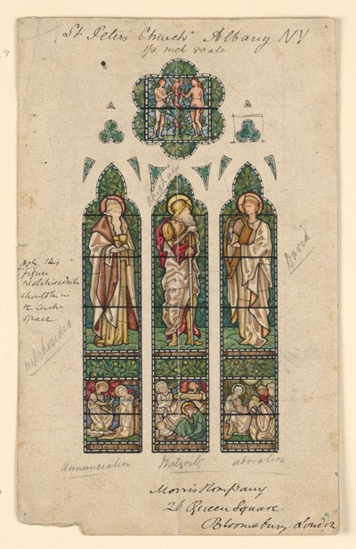 Tekening, Sint-Pieterskerk, Alb, ca. 1870 door Edward Burne Jones
