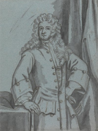 Een Heer, gekleed in een Lange Jas met Grote Manchetten door Edward Byng