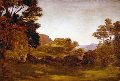 Een weg door een bebost landschap door Edward Calvert