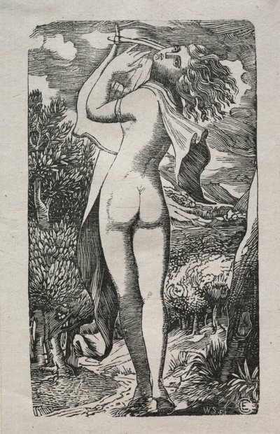 Bacchante of De Speler op de Lier, 1829 door Edward Calvert