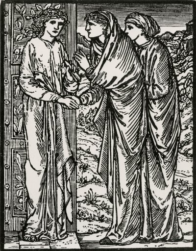 Tweede bezoek door Edward Coley (after) Burne Jones