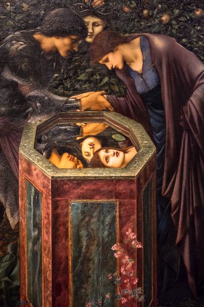 Het verachtelijke hoofd - La Tête funeste door Edward Coley Burne-Jones