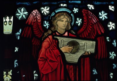 Detail van de Muzikale Engel, gemaakt door William Morris en Co., 1882 door Edward Burne Jones