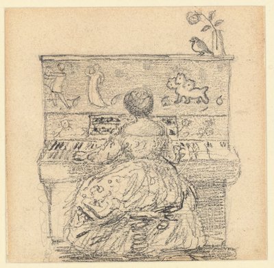 Georgiana Burne-Jones aan de Piano door Edward Burne Jones