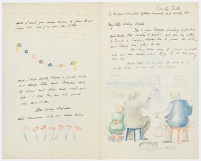 Brief aan de kleindochter van de kunstenaar Angela Thirkell door Edward Burne Jones