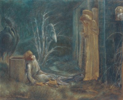 De droom van Lancelot door Edward Burne Jones