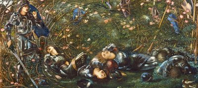 De prins betreedt het Doornroosje-bos, illustratie uit 