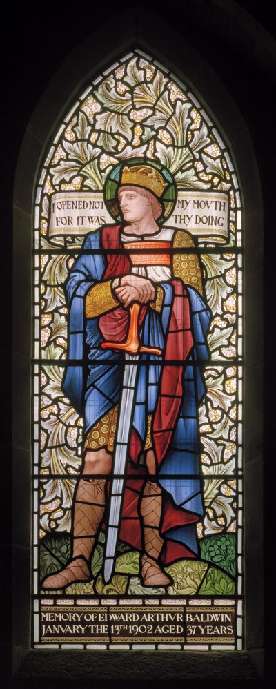 Koning Ethelbert door Edward Coley and Dearle Burne Jones