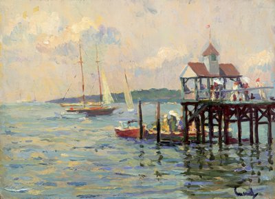 Steiger aan het meer door Edward Cucuel