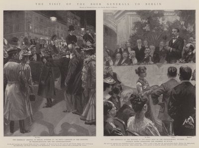 Het bezoek van de Boerengeneraals aan Berlijn (litho) door Edward Cucuel