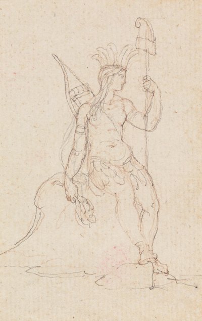 Een allegorie van Amerika die de Vrijheidshoed draagt, c.1760-1848 door Edward Francis Burney