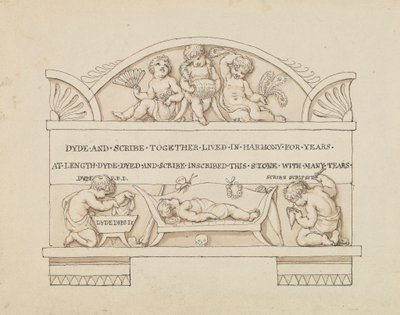 Ontwerp voor monument voor Dyde en Scribe door Edward Francis Burney