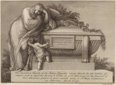 Begrafenisticket van Sir Joshua Reynolds door Edward Francis Burney